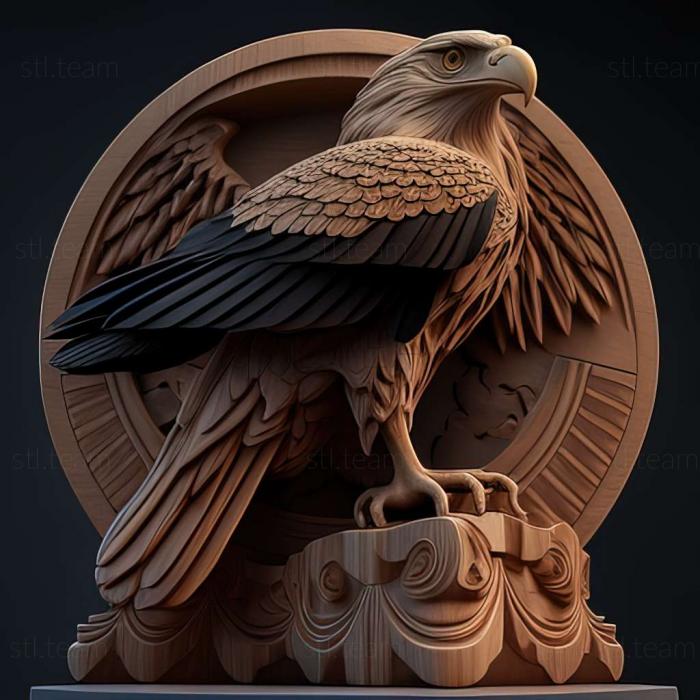 Animals eagle on the pedestal